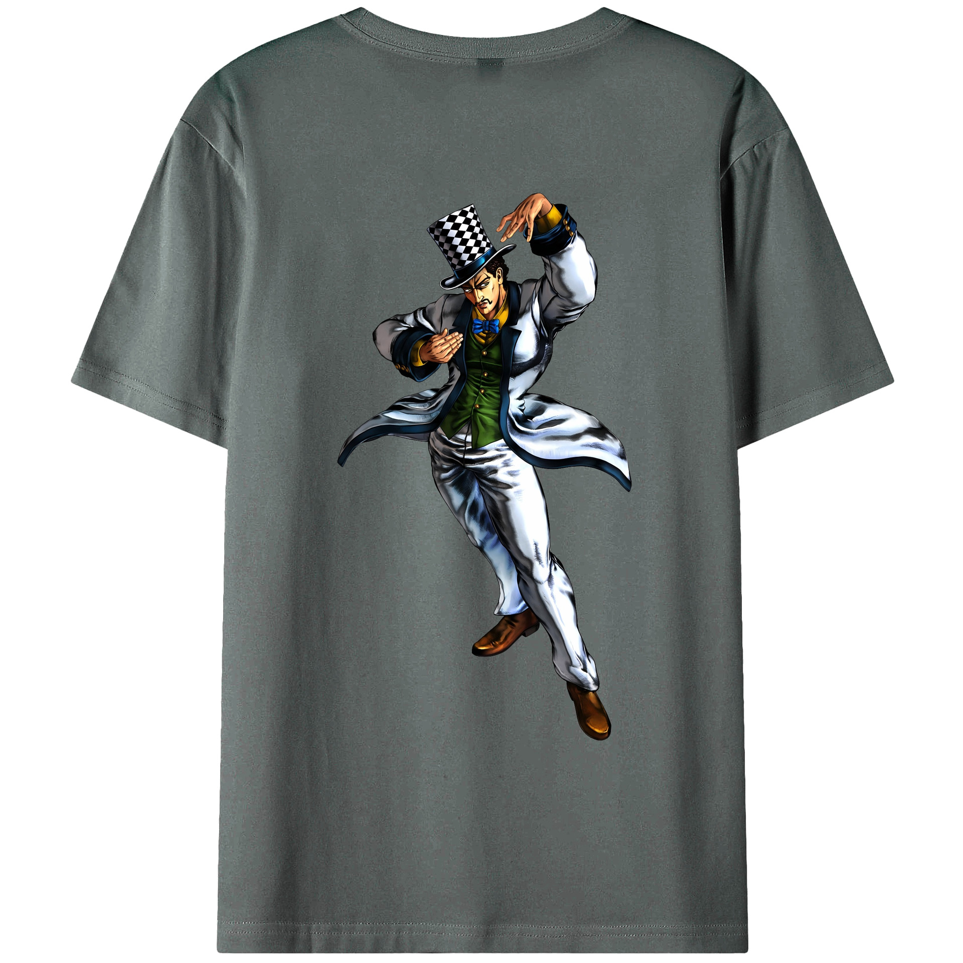 （画像用） ジョジョの奇妙な冒険 ウィル?アントニオ?ツェペリ JoJo's Bizarre Adventure Will Anthonio Zeppeli 綿100％ メンズ半袖Tシャツ（バックプリント） 通気性